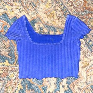 Aerie Offline Cropped Blue Top